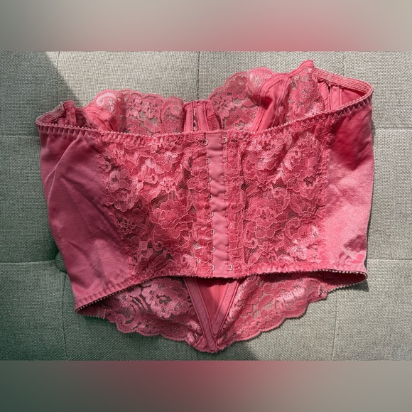 Vintage Christian Dior Pink Lace Lingerie Bustier Corset Size 36C - Picture 4 of 15